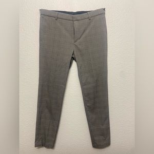 Men’s Plaid Pants Grey Skinny Fit W32 L29